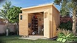 Alpholz Gerätehaus Mollie aus Fichten-Holz, Gartenhaus mit 14mm...