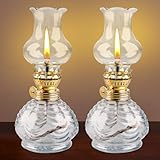 2 Stück Glas Petroleumlampe für Innenräume, Öllampen aus Glas, Vintage...
