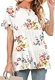 Neineiwu Rundhals T-Shirt Damen Kurzarm Bluse Damen Sommer Oberteile...
