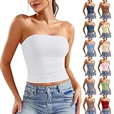 Bandeau Top Damen Tube Crop Top Sexy Trägerloses Tops Schulterfreies Y2k...