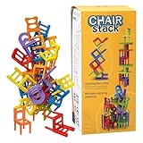 42-teiliges Stapelstuhl-Spiel: Mini Stühle Balance Blöcke Stapelturm...