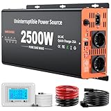 2500W Wechselrichter 12V auf 230V Reiner Sinus mit Netzvorrangschaltung und...