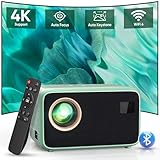 【Autofokus/Trapezkorrektur】Beamer 4K Unterstüt WiFi6 Bluetooth, 18000L...