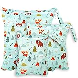 Rinfency 3 Stück Wetbag Groß Kindergarten für Baby Personalisiert Nappy...