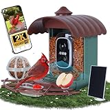 GMGXX 2K HD WLAN Vogelhaus mit Kamera, Outdoor Solar Vogelfutterhaus mit...