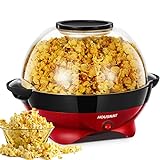 Popcornmaschine - 5.5L Großer Inhalt - HOUSNAT 800W Zuhause Popcorn Maker...