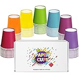 ENSINE 70 Stück Pappbecher, 250 ml, Pappbecher bunt Einwegbecher,...