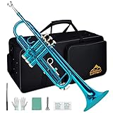 EASTROCK Trompete BB Standard Trompete Kit mit Tragetasche, Handschuhe, 7C...