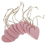 zalati Holzverzierung, 10 Stück, 40 mm, natürliches Holz, mit Schnüren...