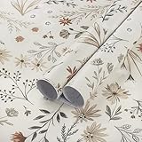 Fiula Selbstklebende Tapete Blumen Klebefolie Möbel Hellbraun Wandpapier...