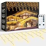 ARKOCHIC 10M Lichterkette Eisregen Außen, LED Lichtervorhang mit...