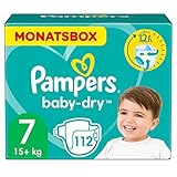 Pampers Windeln Größe 7 (15kg+) Baby-Dry, Extra Large, MONATSBOX, bis zu...