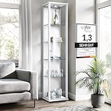 K-Möbel Glasvitrine Stehend (176x37x33cm) - Made in Germany -...