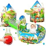 PigPigPen 3-teiliges Dinosaurier Spielzelt für Kinder mit großem...