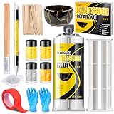Kintsugi Reparaturset - Gold & Silber Porzellankleber, Lebensmittel-Safe...