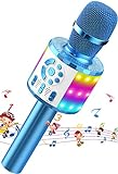 MicQutr Bluetooth Mikrofon Karaoke, Drahtloses LED Karaoke Mikrofon mit...