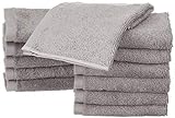 Amazon Basics - Waschlappen aus Baumwolle, 12er-Pack, Grau