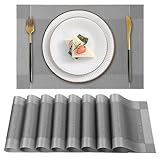 Gucass 8er Set Tischsets Abwaschbar, PVC Platzsets Abwischbar...