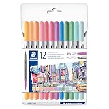 STAEDTLER 3200 Doppelfasermaler 'pastell', zwei Spitzen für schmale und...