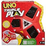 Mattel Games UNO Triple Play, Uno Kartenspiel für die Familie, mit Licht...
