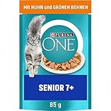 PURINA ONE Senior 7+ Katzenfutter nass, zarte Stückchen in Sauce mit Huhn,...