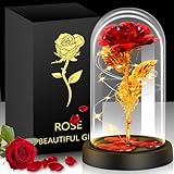 Gylinm Ewige Rose Geschenke für Frauen, Ewige Rose im Glas Überraschung...
