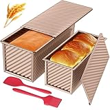 JSCORES Toast Brot Backform Set, 4PCS Antihaft Brot Toastform mit Deckel,...