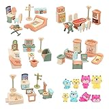 50PCS Puppenhaus Möbel Set für Kinder Spielzeug Haus für Baby Kinder...