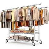 HOKEEPER Schwerlast Kleiderständer auf Rollen, Doppelter Kleiderstange,...
