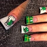 Entenpresse Auf Nägeln Shamrock Gefälschte Nägel Kleben Auf Nägeln 12...