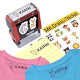 Namensstempel für Kinder - Textilstempel - 31 Motive + kostenloser...