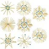 18 Stück Christbaumschmuck Strohsterne mit Perlen Anhänger,Strohsterne...