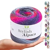 Stylish Alpaca Garn – Weiches Alpakawolle Strickgarn – 150g (525m)...