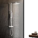 KOMIRO Duschsystem mit Thermostat, Regendusche mit Armatur, Duscharmatur...