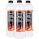 Bio Alkohol 100% 3 x 1 Liter - BIOETHANOL für Alkohol-Kamine, Tischfeuer,...