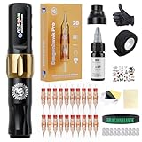 Dragonhawk Atom2 Tattoo Maschine Set Profi, Rotary Cordless Tattoo Pen Gun...