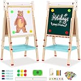 Kinder Spiel-Tafel aus Holz mit Papierrolle Doppelseitige Whiteboard und...