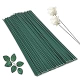 100 Stück Blumendraht Grün, 2 mm Steckdraht 30 cm Länge für Blumen,...