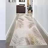 Moderner Wohnzimmer Designerteppich mit Palmenzweigen | pflegeleicht |...