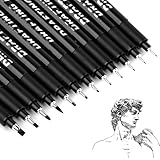 Moosono Fineliner Schwarz Stifte, 12 Stück Fineliner Stifte Set,...