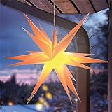 Solar Adventsstern 3D LED Weihnachtsstern aus Kunststoff hängend für...