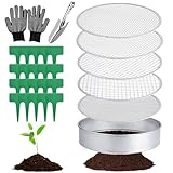 Gartensieb Rund, 5 in1 Gartensieb Edelstahl 30 cm, mit 5 Austauschbare...