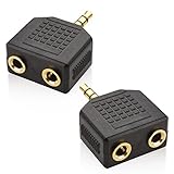 Mobi Lock 3.5-mm-Kopfhörer-Y-Splitter (2er-Pack) | 1 männlicher auf 2...