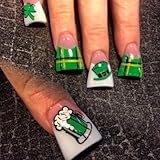 Entenpresse Auf Nägeln Shamrock Gefälschte Nägel Hängen Auf 12 Größe...