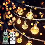 LED Lichterkette Außen Innen - 9M 40 LED Kugel Lichterkette mit 8 Modi...