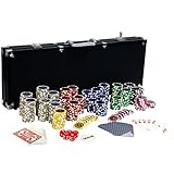 GAMES PLANET Pokerkoffer aus Aluminium mit 500 12g Laser-Chips mit...
