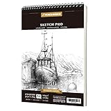 PENCILMARCH Spiralgebundener Skizzenblock,Sketchbook, A4 180 g/m² 50...