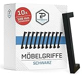 Pangaea Tech 10x Schrankgriffe Schwarz - Lochabstand 128mm - elegante...