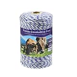 FarmNix Weidezaun Seil Elektrozaun Litze, 6 Edelstahl-Leiter + 15 PE...