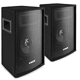 Vonyx SL6 PA Lautsprecher Passiv Set, 2x 250 Watt Partyboxen set, 6 Zoll...